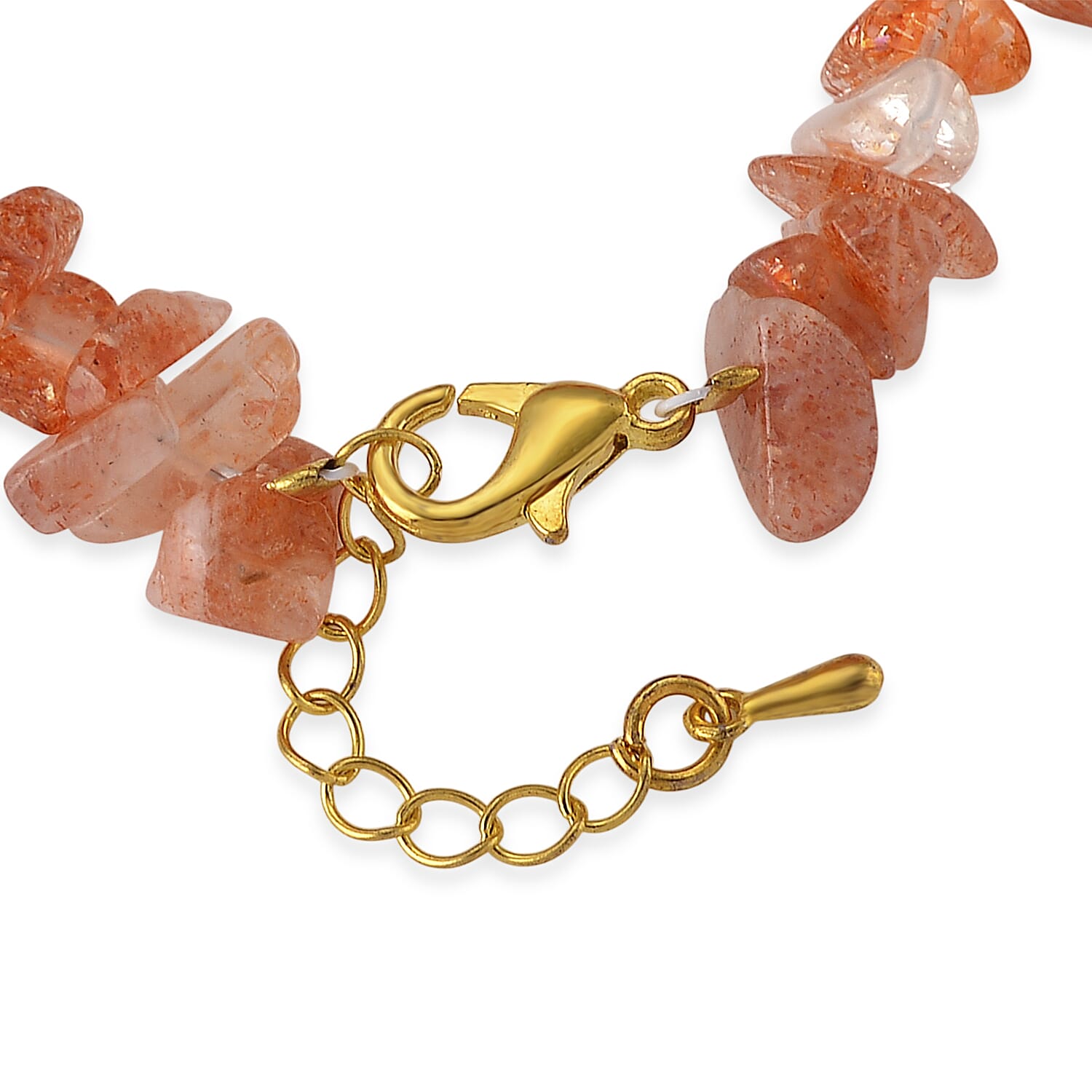 Golden Sunstone 50.00 ctw Beaded Stretch Bracelet in Goldtone (7-8In)
