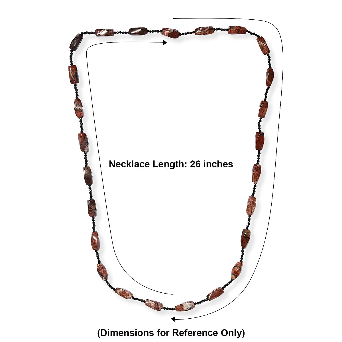 Poppy Jasper and Thai Black Spinel 185.00 ctw Beaded Necklace (26 Inches) image number 5