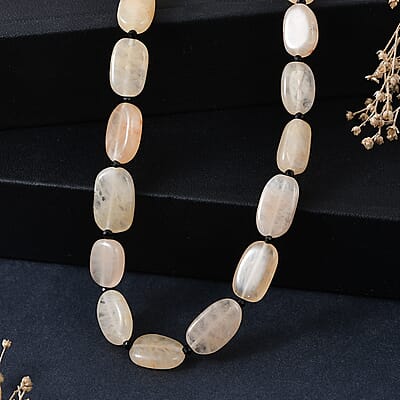 EverTrue Yellow Aventurine and Thai Black Spinel 115.00 ctw Necklace in Stainless Steel 18 Inches