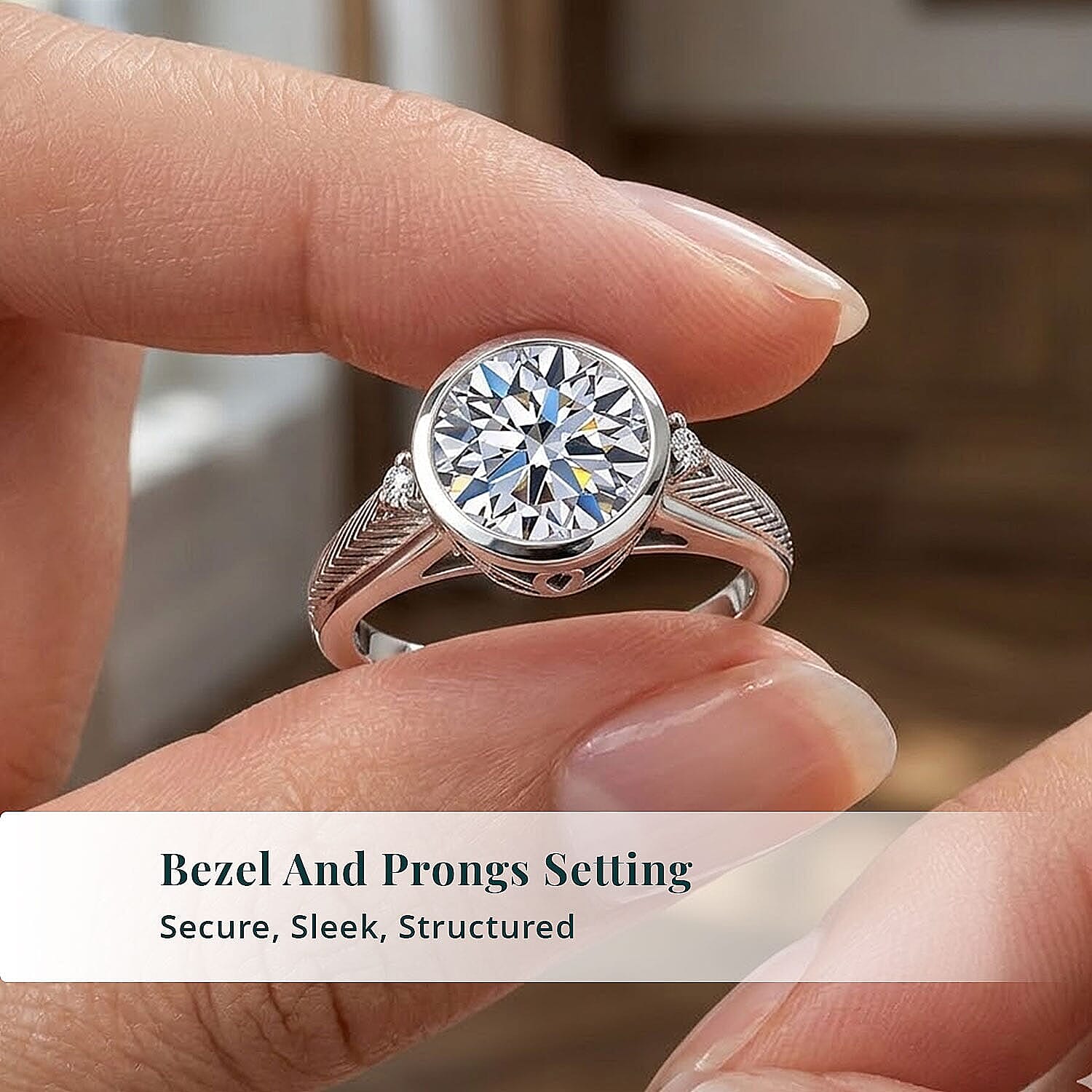 Luxuriant Lab Grown Diamond (G-H, SI) Ring in Rhodium Over Sterling Silver (Size 8.0) 3.10 ctw