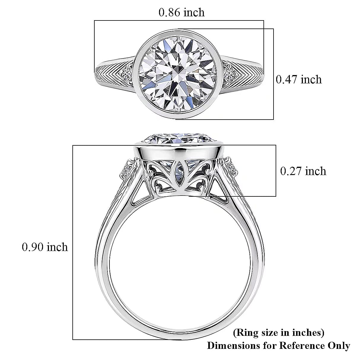 Luxuriant Lab Grown Diamond G-H SI 3.10 ctw Ring in Rhodium Over Sterling Silver (Size 9.0) image number 6