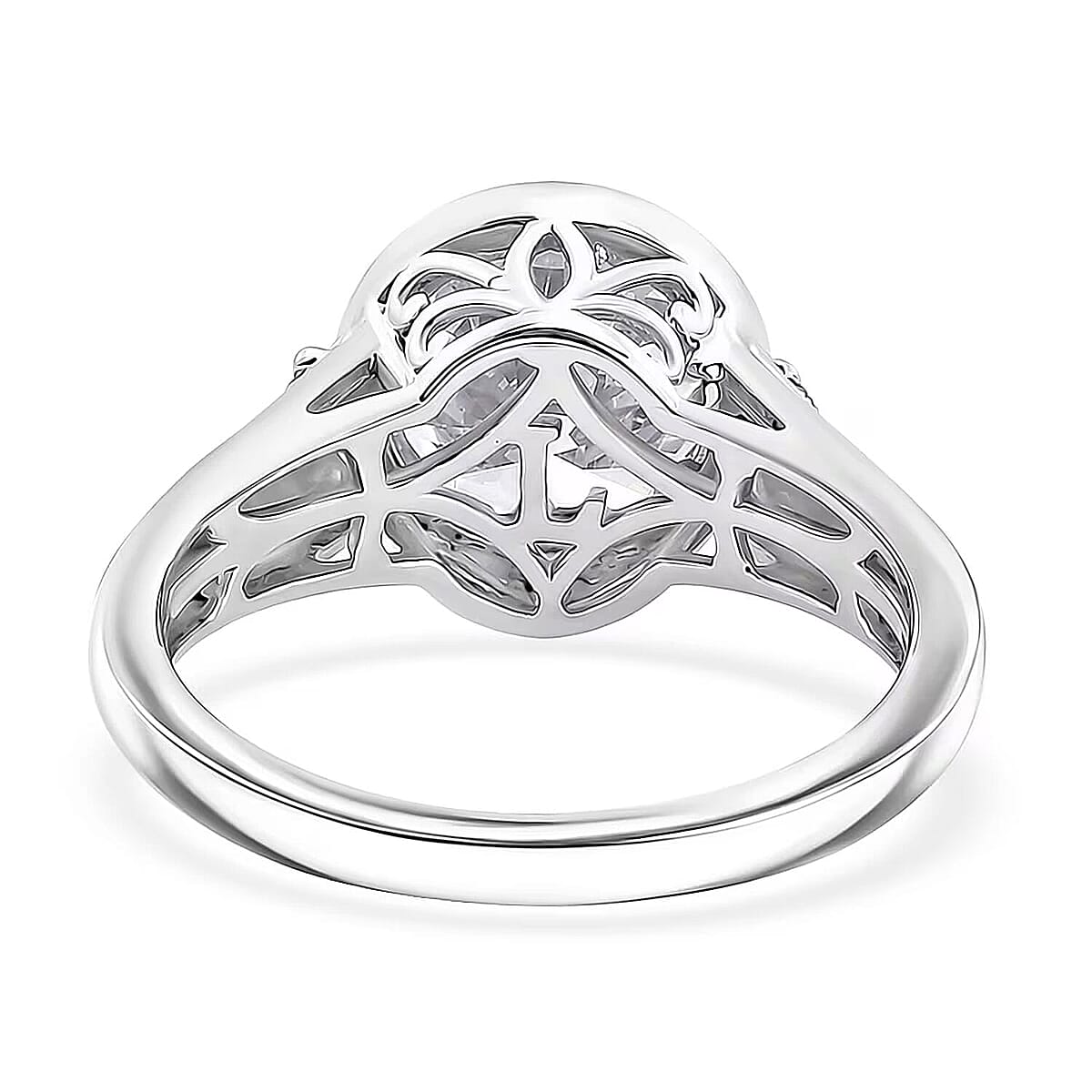 Luxuriant Lab Grown Diamond G-H SI 3.10 ctw Ring in Rhodium Over Sterling Silver (Size 9.0) image number 7