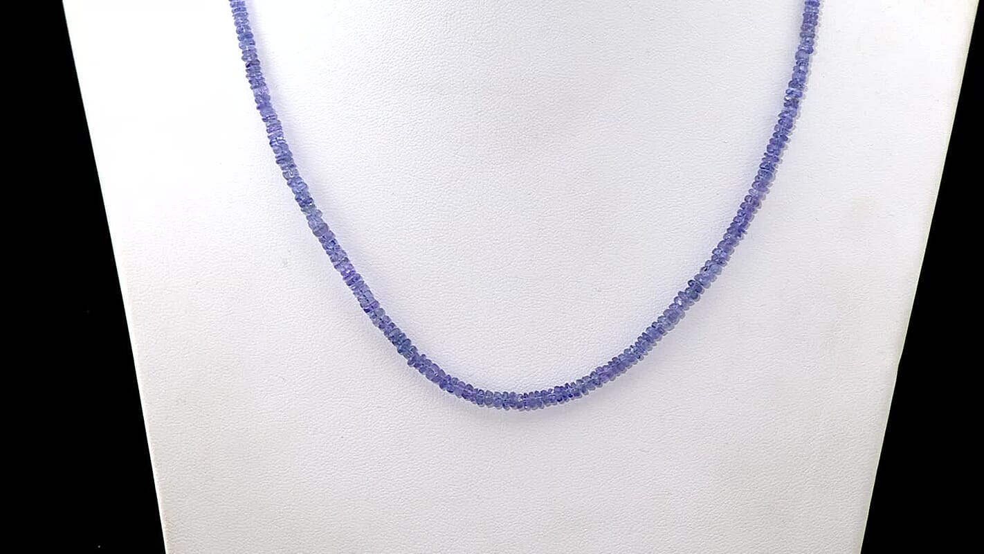 D''Joy Premium Tanzanite Necklace (18 Inches) in Rhodium Over Sterling Silver 40.00 ctw