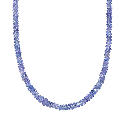 D'Joy Premium Tanzanite 40.00 ctw Necklace in Rhodium Over Sterling Silver 18 Inches