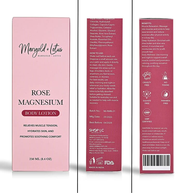 Marigold & Lotus Magnesium Lotion - ROSE fragrance