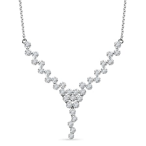 Luxuriant Lab Grown Diamond G-H SI 1.50 ctw Necklace in Rhodium Over Sterling Silver 20 Inches