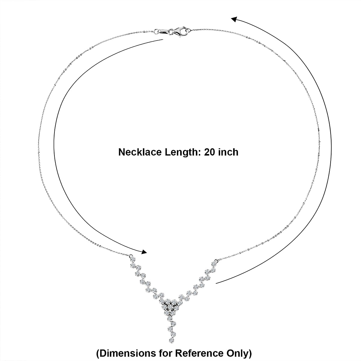 Luxuriant Lab Grown Diamond G-H SI 1.50 ctw Necklace in Rhodium Over Sterling Silver 20 Inches image number 4