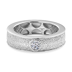 Luxuriant Lab Grown Diamond G-H SI 0.20 ctw Ring in Rhodium Over Sterling Silver (Size 6.5)