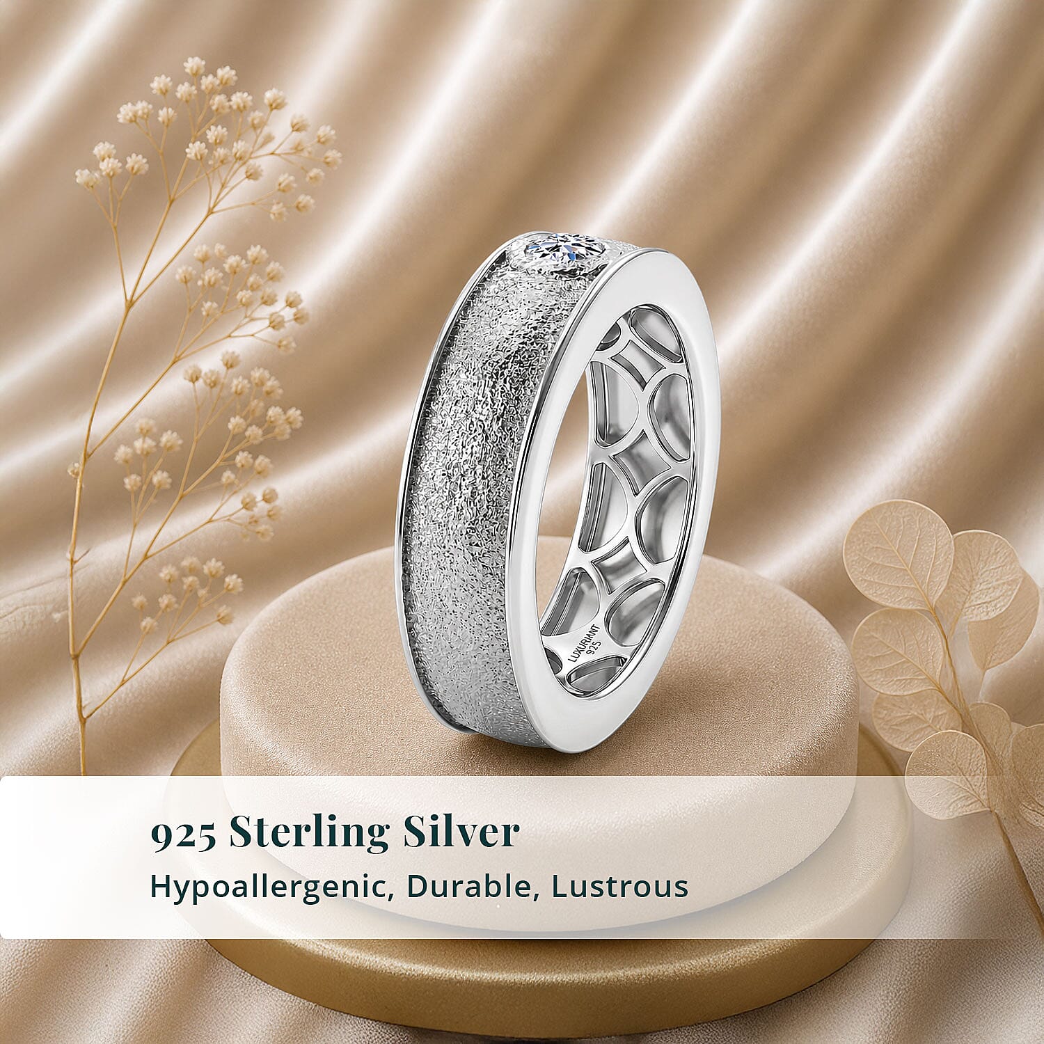 Luxuriant Lab Grown Diamond G-H SI 0.20 ctw Ring in Rhodium Over Sterling Silver (Size 6.5)