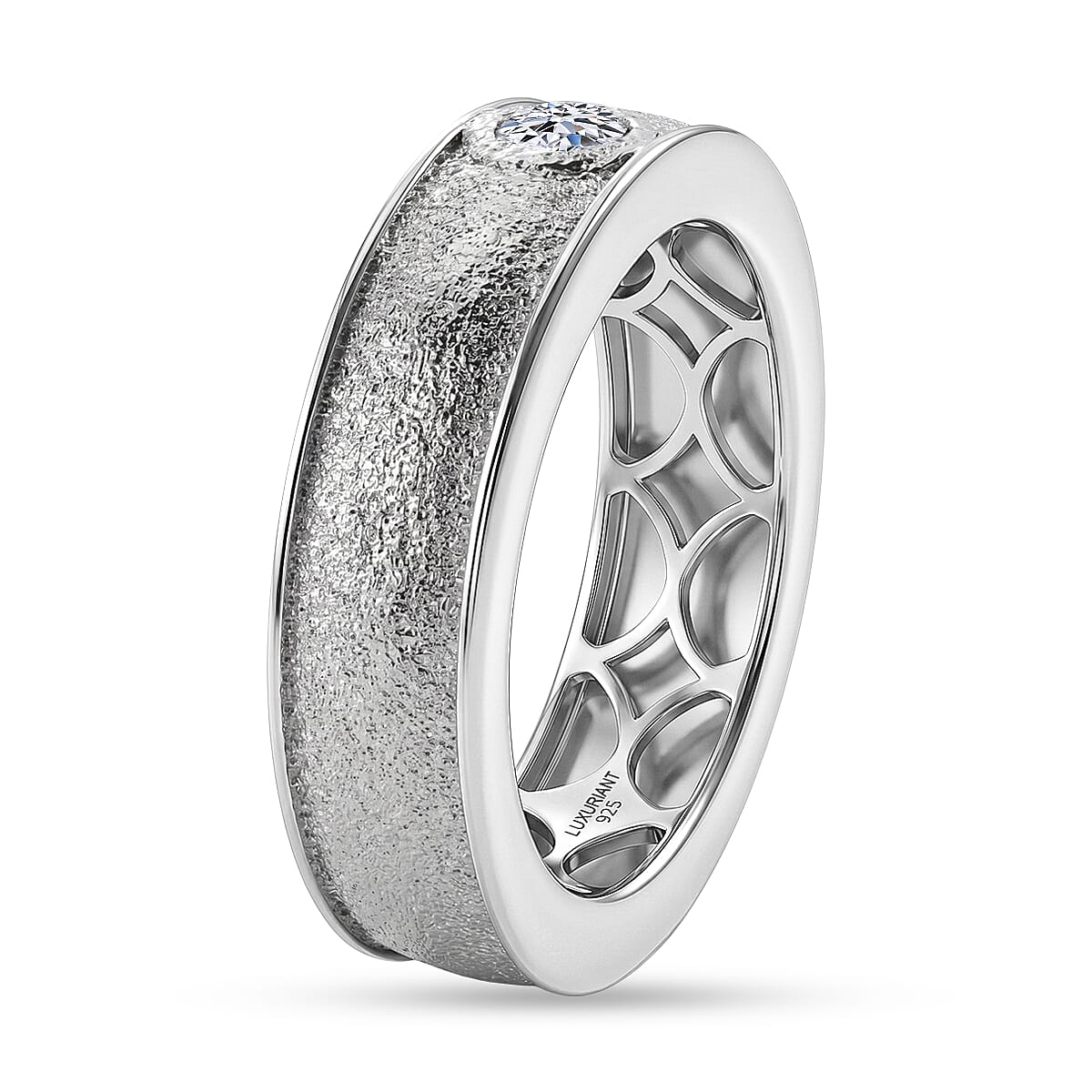 Luxuriant Lab Grown Diamond G-H SI 0.20 ctw Ring in Rhodium Over Sterling Silver (Size 6.5) image number 4