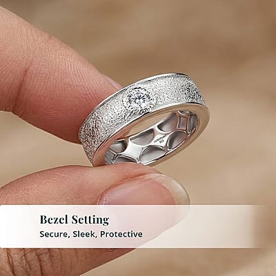 Luxuriant Lab Grown Diamond G-H SI 0.20 ctw Ring in Rhodium Over Sterling Silver (Size 6.5)