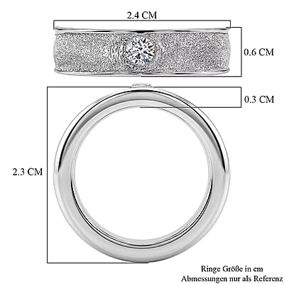 Luxuriant Lab Grown Diamond G-H SI 0.20 ctw Ring in Rhodium Over Sterling Silver (Size 6.5)