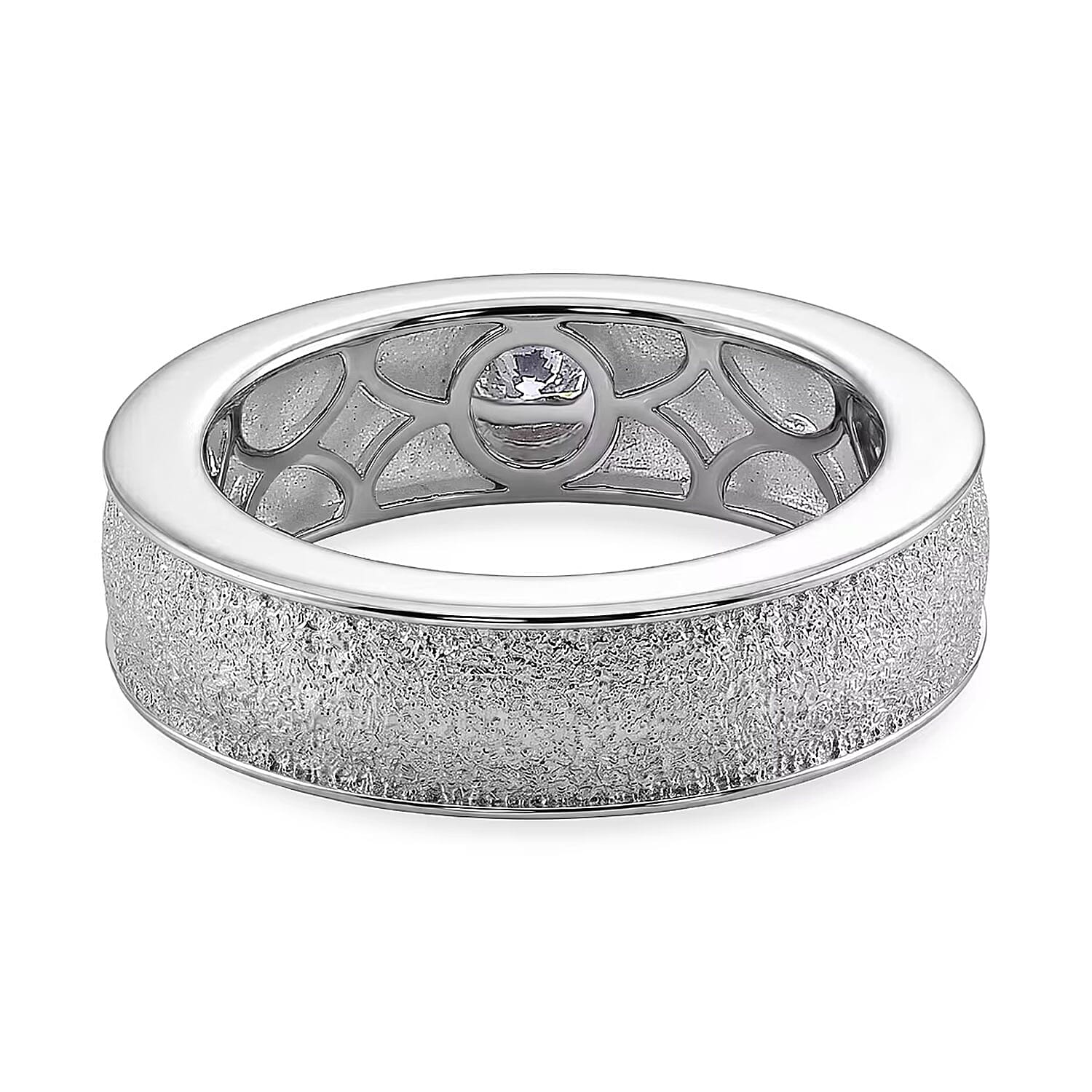 Luxuriant Lab Grown Diamond G-H SI 0.20 ctw Ring in Rhodium Over Sterling Silver (Size 6.5)