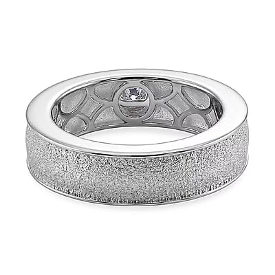 Luxuriant Lab Grown Diamond G-H SI 0.20 ctw Ring in Rhodium Over Sterling Silver (Size 6.5)
