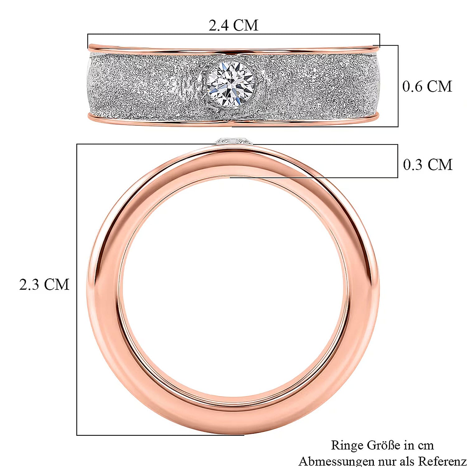 Luxuriant Lab Grown Diamond G-H SI 0.20 ctw Ring in 18K Vermeil RG and Rhodium Over Sterling Silver (Size 6.5)