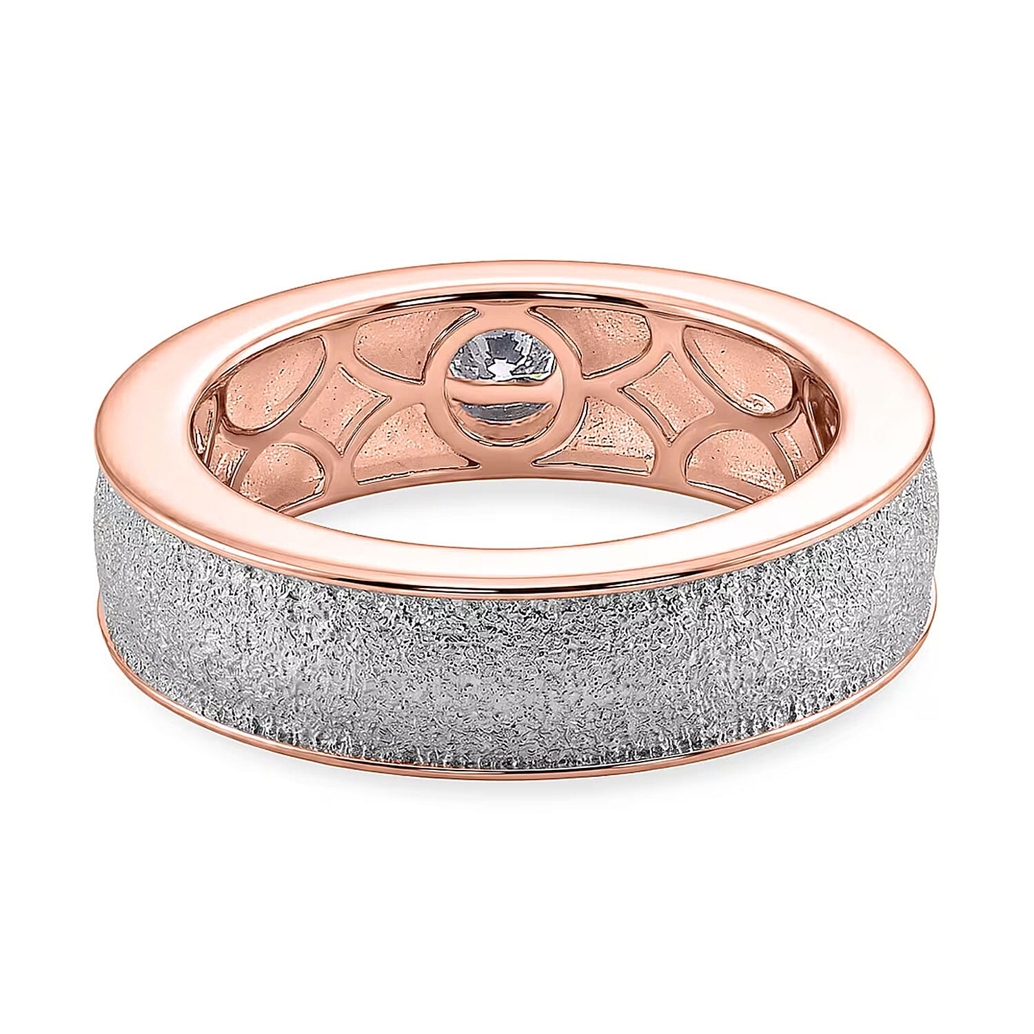 Luxuriant Lab Grown Diamond G-H SI 0.20 ctw Ring in 18K Vermeil RG and Rhodium Over Sterling Silver (Size 6.5)