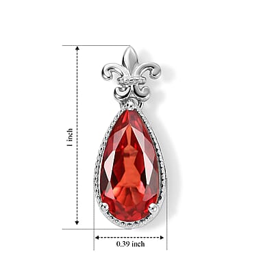 EverTrue Lab Created Padparadscha Sapphire 12.25 ctw Earrings in Platinum Bond