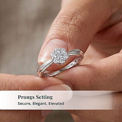 Luxuriant Lab Grown Diamond G-H SI 0.20 ctw Ring in 18K Vermeil Yellow Gold Over Sterling Silver (Size 6.5)