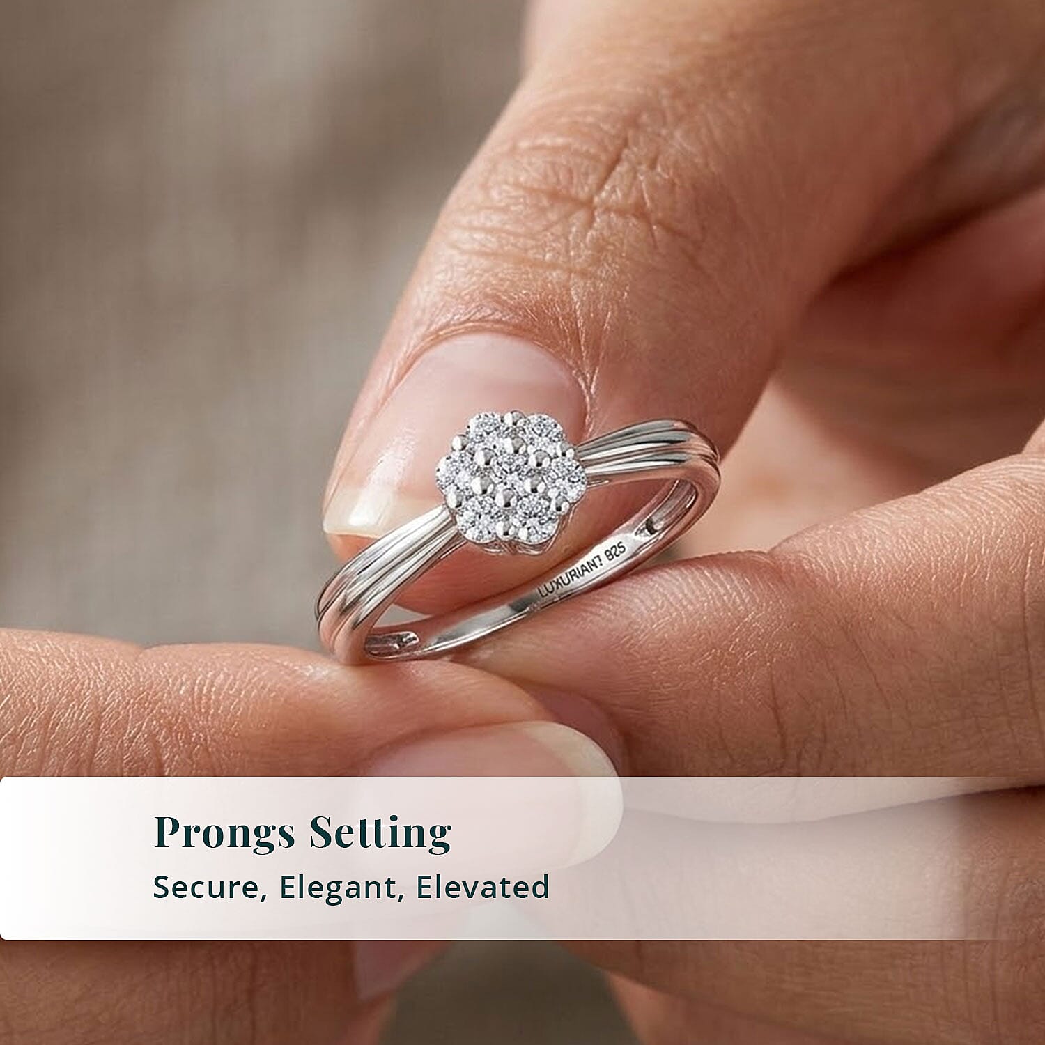 Luxuriant Lab Grown Diamond G-H SI 0.20 ctw Ring in Rhodium Over Sterling Silver (Size 6.5)
