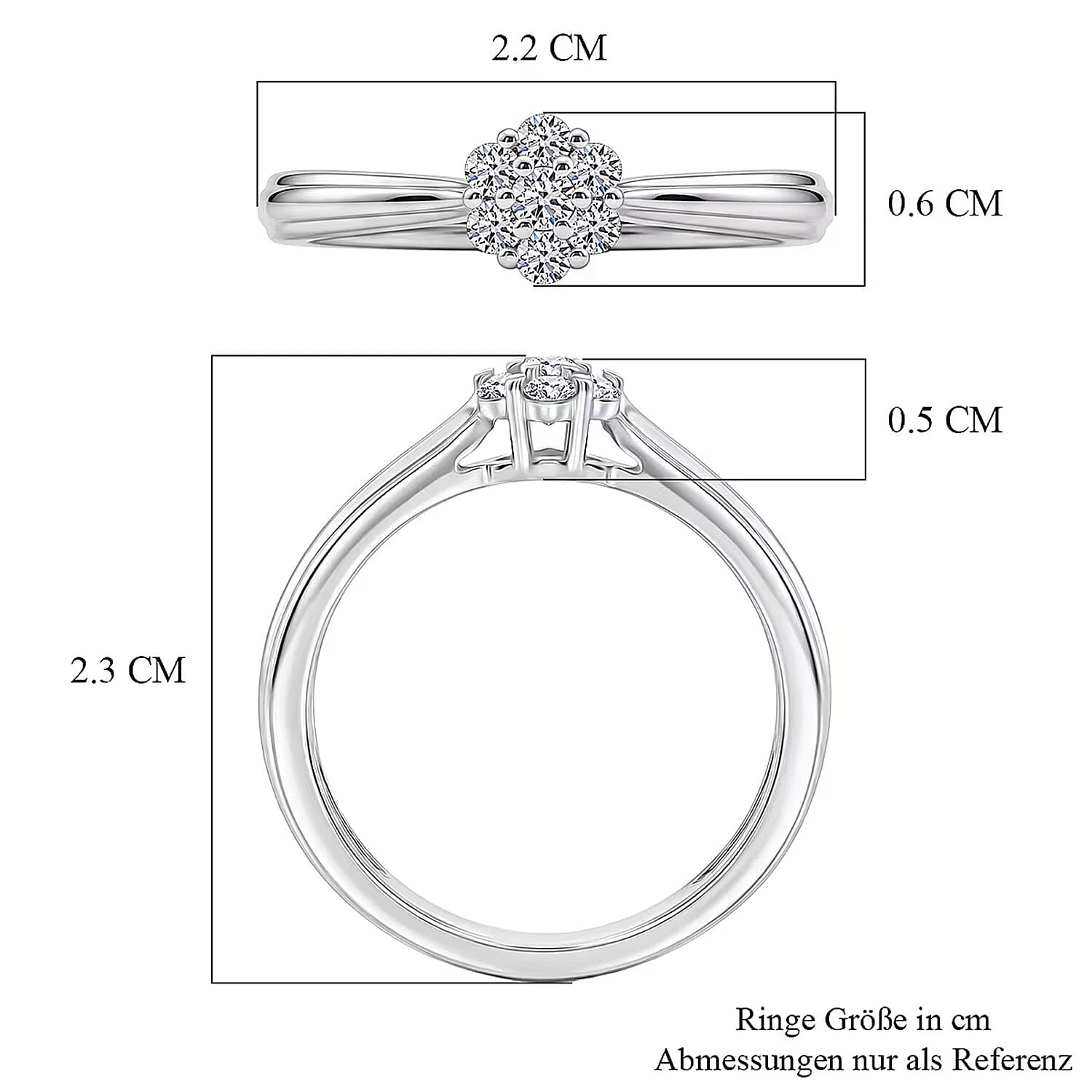 Luxuriant Lab Grown Diamond G-H SI 0.20 ctw Ring in Rhodium Over Sterling Silver (Size 6.5)