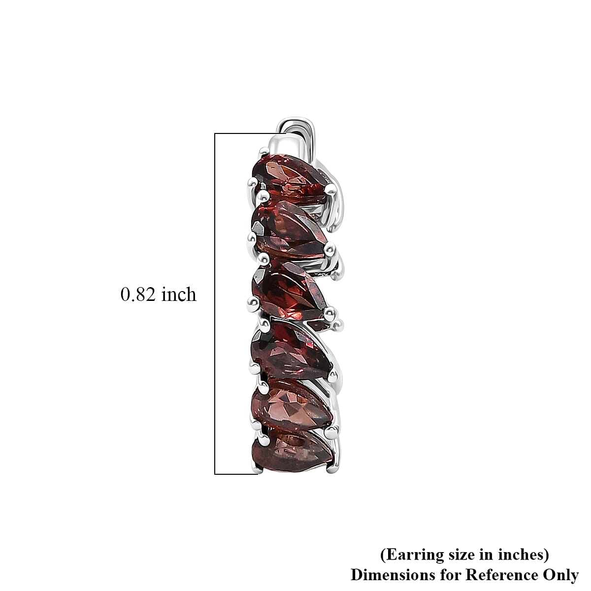 EverTrue Raspberry Zircon 6.80 ctw Hoop Earrings in Platinum Bond