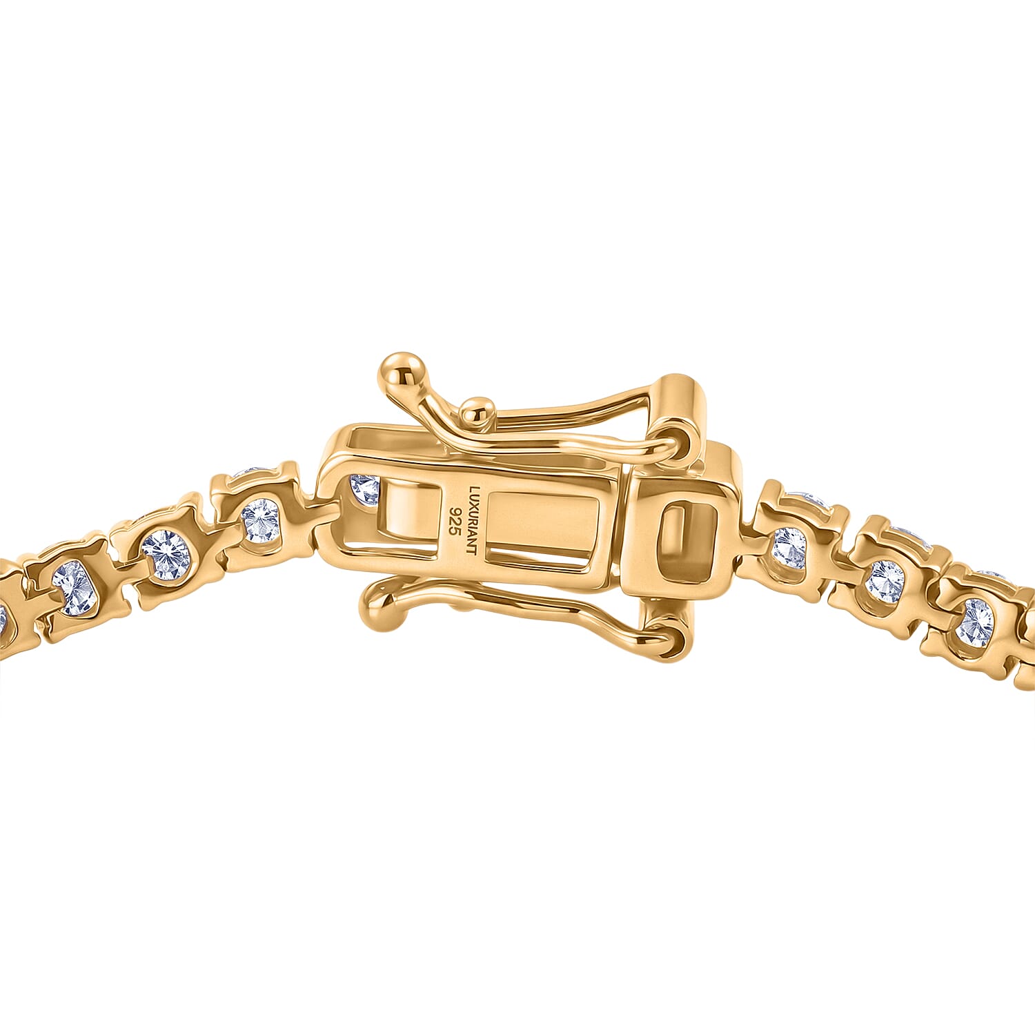 Luxuriant Lab Grown Diamond VS 3.50 ctw Tennis Bracelet in 18K Vermeil Yellow Gold Over Sterling Silver (6.50 In)