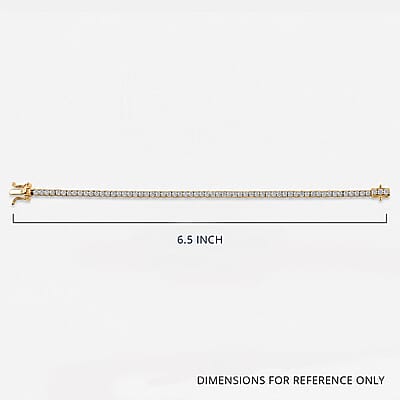 Luxuriant Lab Grown Diamond VS 3.50 ctw Tennis Bracelet in 18K Vermeil Yellow Gold Over Sterling Silver (6.50 In)