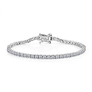 Luxuriant Lab Grown Diamond G&nbsp;VS 3.50 ctw Tennis Bracelet in Rhodium Over Sterling Silver (6.50 In)