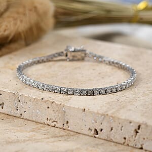 Luxuriant Lab Grown Diamond G&nbsp;VS 3.50 ctw Tennis Bracelet in Rhodium Over Sterling Silver (6.50 In)