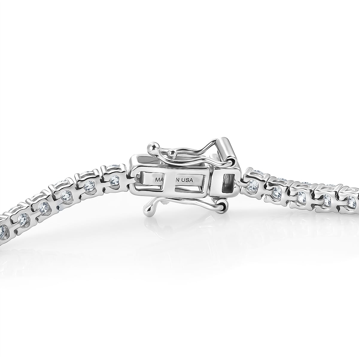 Luxuriant Lab Grown Diamond G&nbsp;VS 3.50 ctw Tennis Bracelet in Rhodium Over Sterling Silver (6.50 In) image number 3