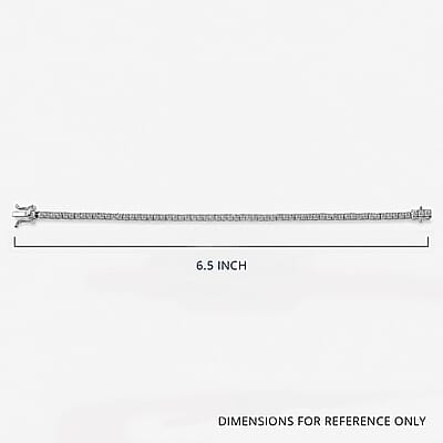 Luxuriant Lab Grown Diamond G VS 3.50 ctw Tennis Bracelet in Rhodium Over Sterling Silver (6.50 In)