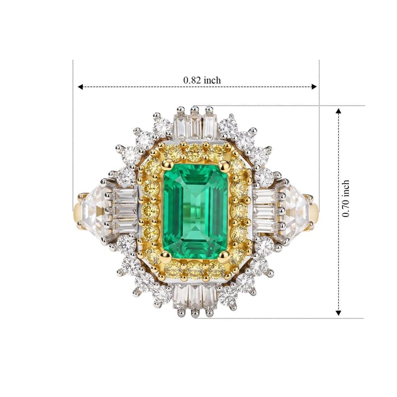D'Joy Kagem Zambian Emerald and Multi Gemstone 2.00 ctw Crown Halo Ring in 18K Vermeil Yellow Gold Over Sterling Silver (Size 10.0)