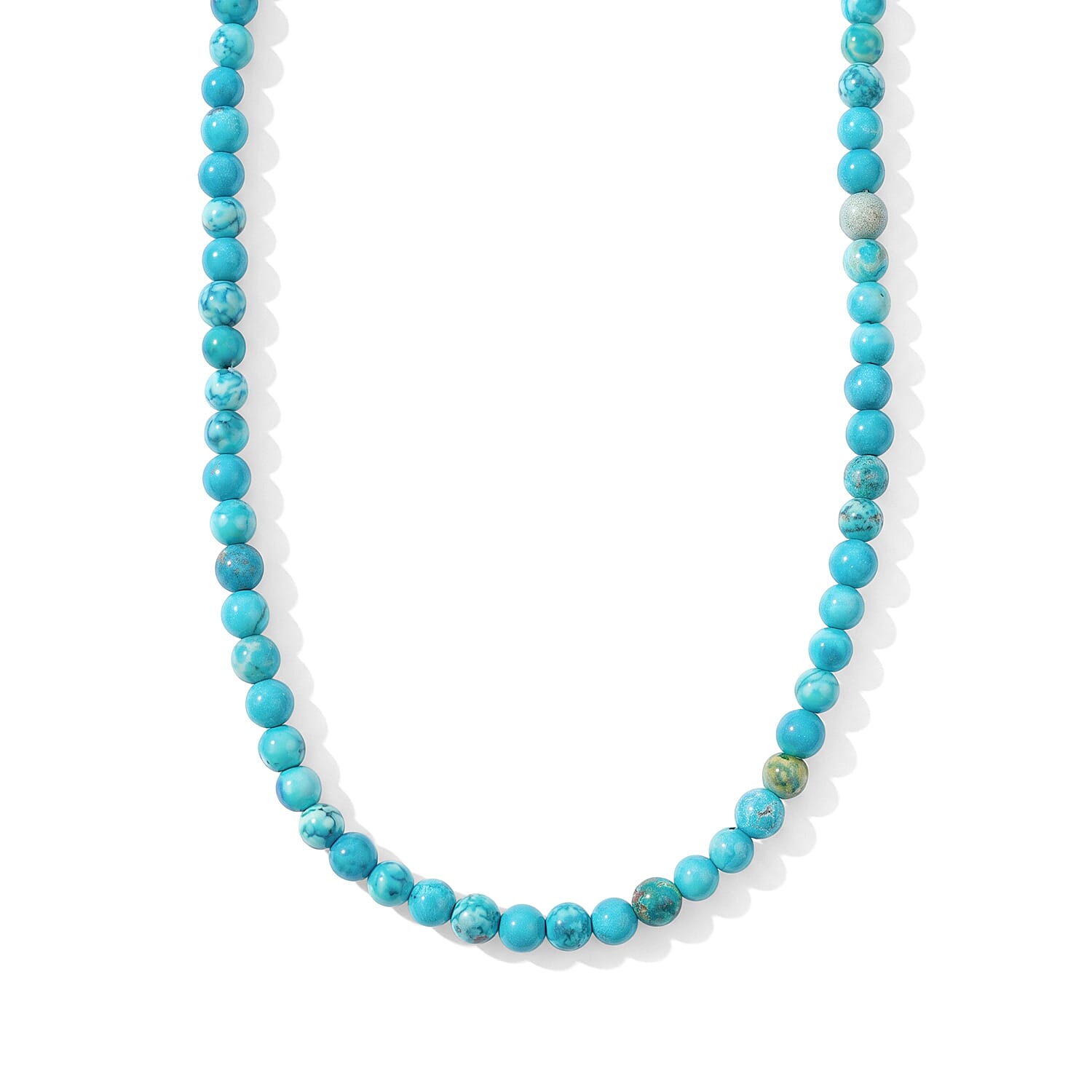GCS Plain Cut Magnesite Round 6-6.5mm Beaded Strand 15.5-16 in Length 104.09 ctw