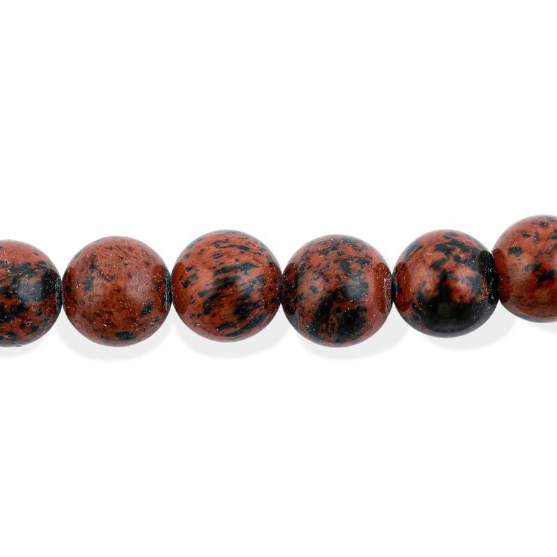 Gem Craft Red Obsidian Round 8mm Beads Strand 160.43 ctw