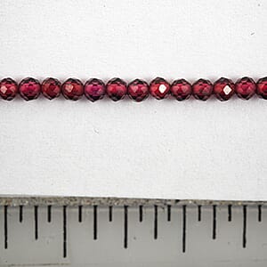 GCS 2.5mm Rhodolite Garnet Faceted Round Beaded Strand (12 Inches) 17.45 ctw