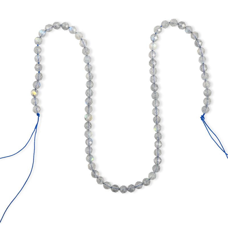 GCS 5mm Faceted Round Labradorite 69.75 ctw Beaded Strand 15 Inches