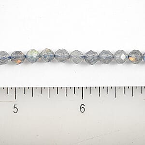GCS 5mm Faceted Round Labradorite Beaded Strand (15 Inches) 69.75 ctw