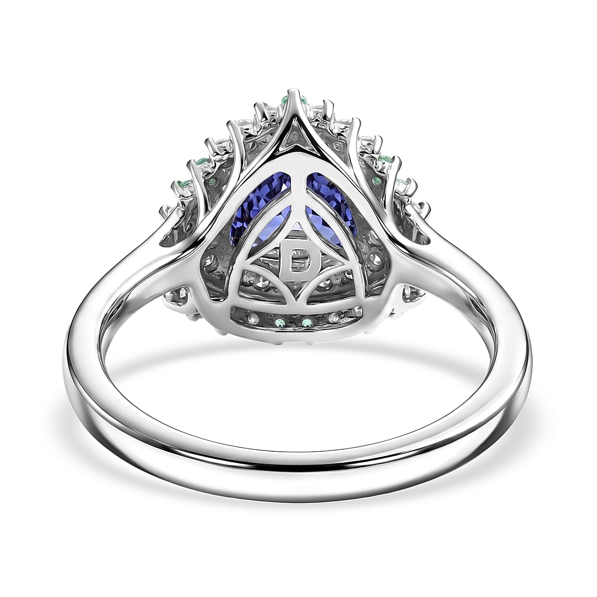 Certified & Appraised D'Joy Tanzanite and Multi Gemstone 1.80 ctw Ring in Rhodium Over Sterling Silver (Size 10.0) (Ships in 5-7 Days) image number 4