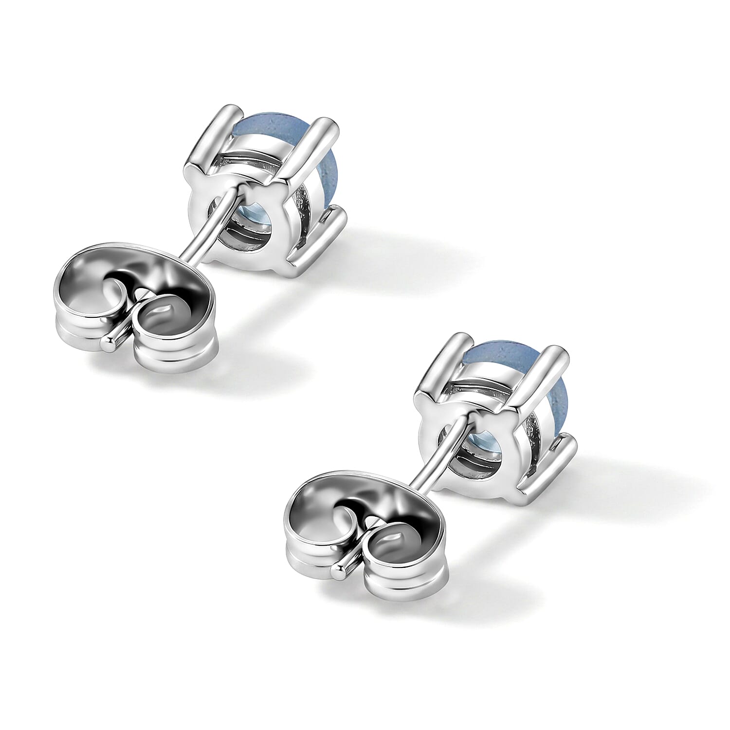 Aquamarine 2.50 ctw Stud Earrings in Silvertone