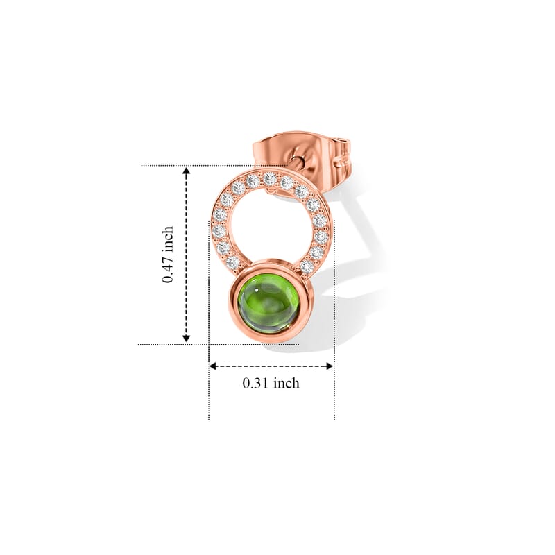 Chrome Diopside and Simulated Diamond 2.50 ctw Earrings in Rosetone