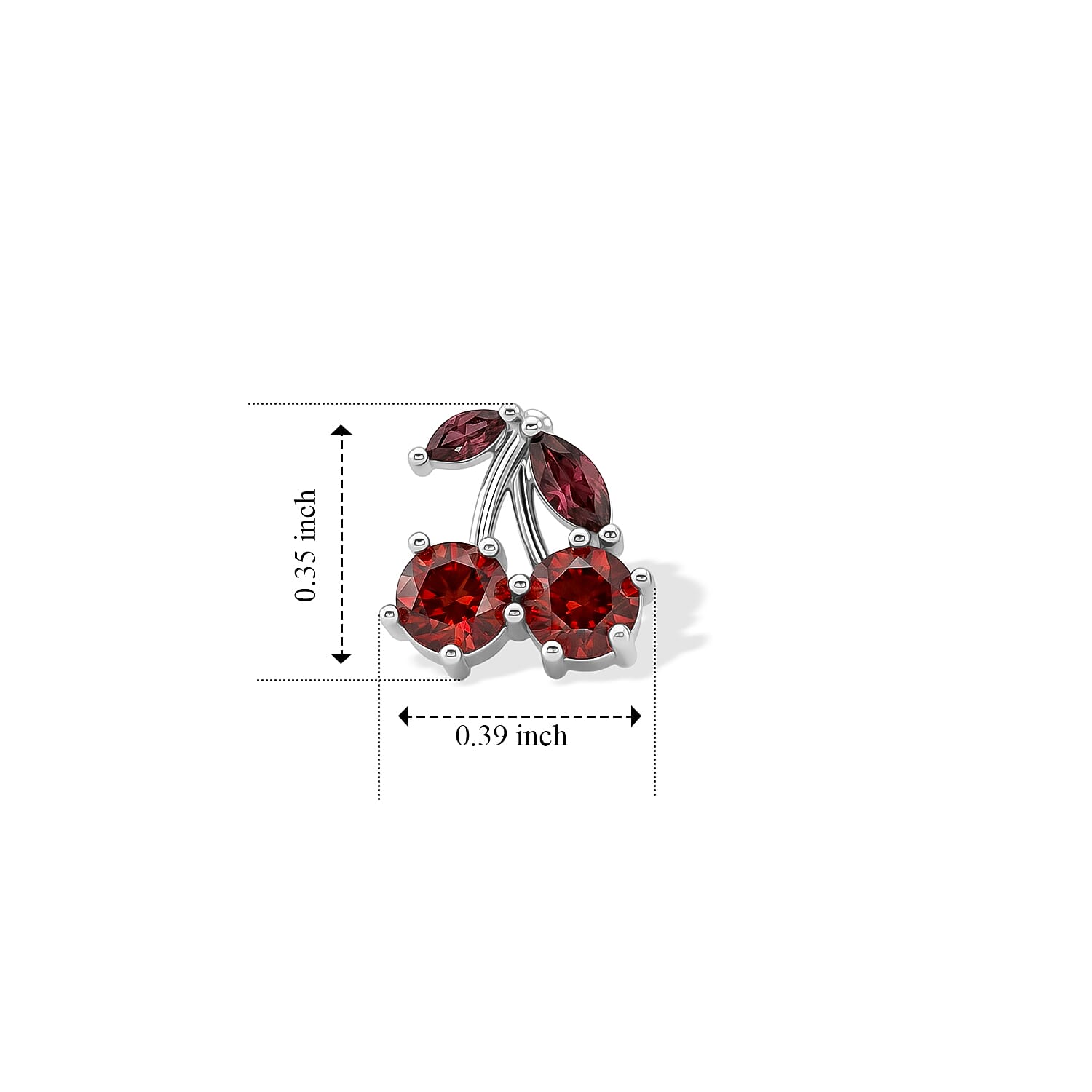 Mozambique Garnet 2.00 ctw Earrings in Silvertone