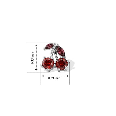 Mozambique Garnet 2.00 ctw Earrings in Silvertone