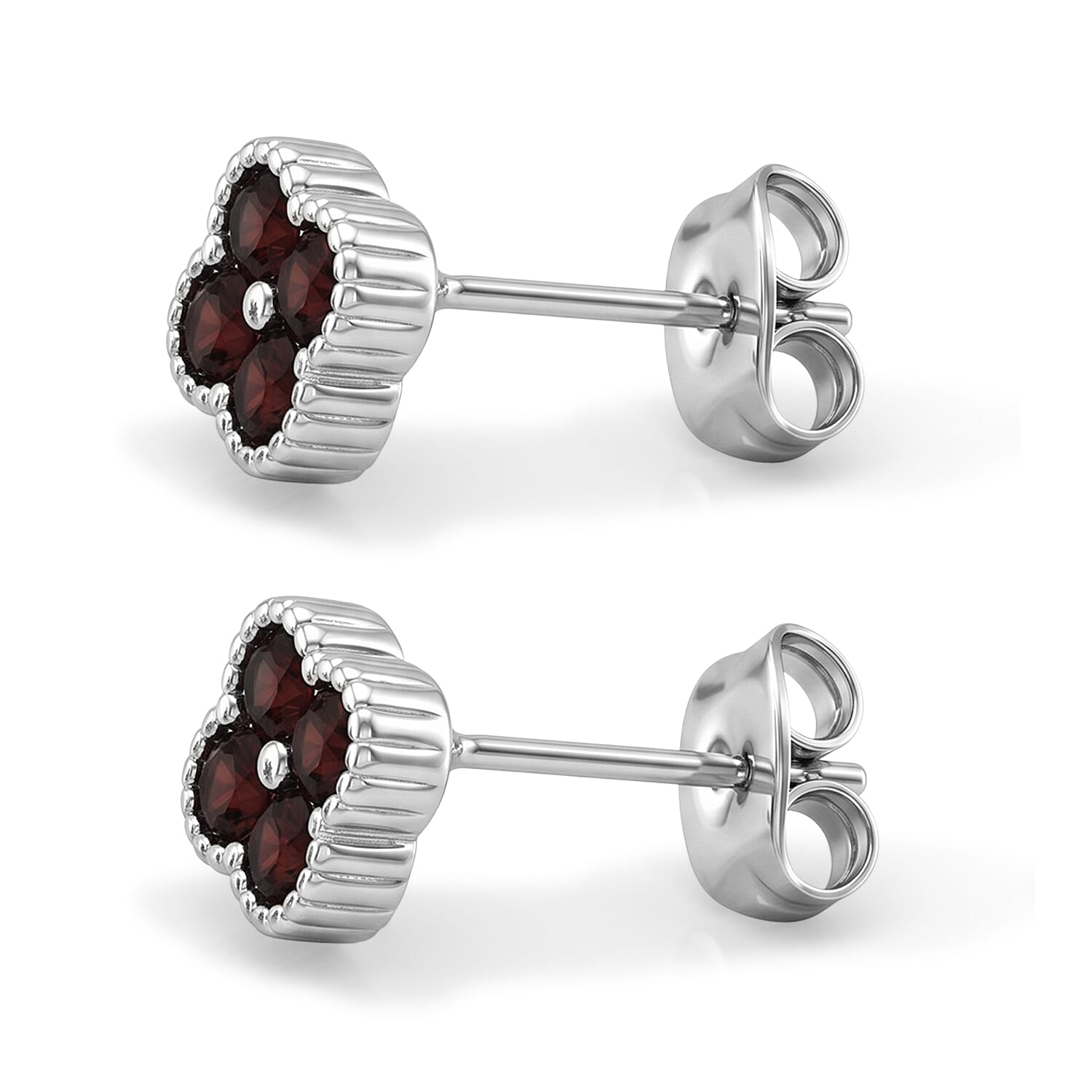 Mozambique Garnet 1.50 ctw Earrings in Silvertone