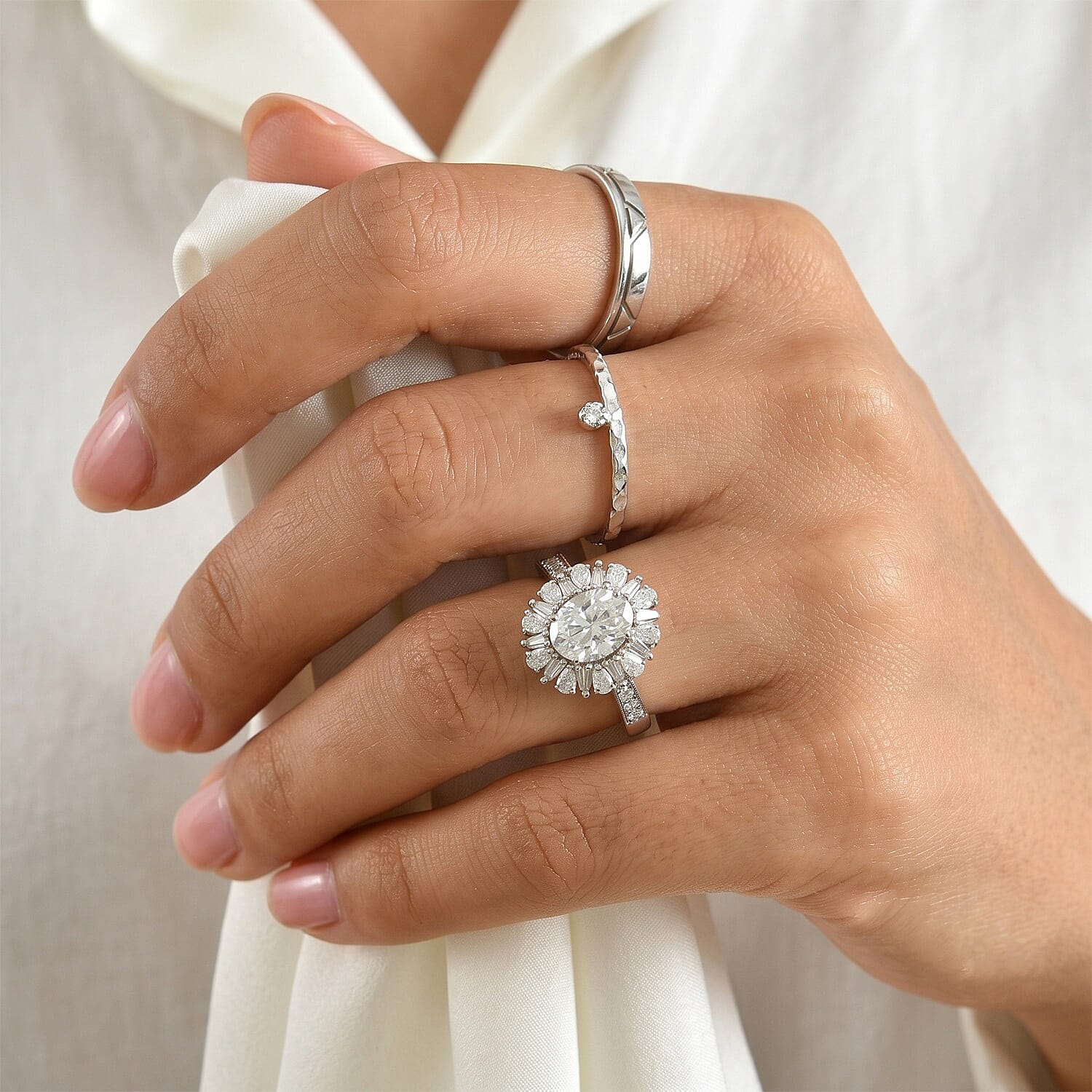 EverTrue Moissanite 3.00 ctw Ring in Platinum Bond (Size 5.0)
