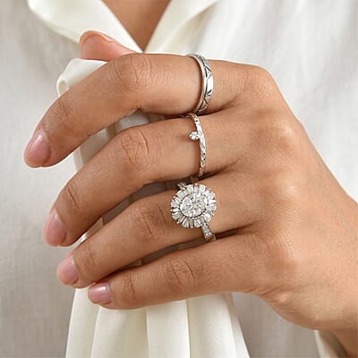 EverTrue Moissanite 3.00 ctw Ring in Platinum Bond (Size 5.0)