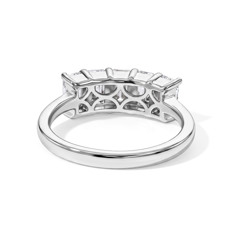 D'Joy Moissanite 1.40 ctw 5 Stone Ring in Platinum Over Sterling Silver (Size 6.0)