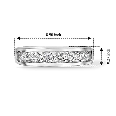 D'Joy Moissanite 1.70 ctw Ring in Platinum Over Sterling Silver (Size 5.0)