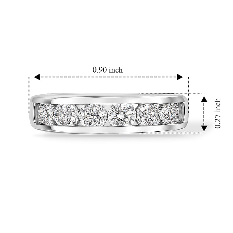 D'Joy Moissanite 1.70 ctw Ring in Platinum Over Sterling Silver (Size 5.0)