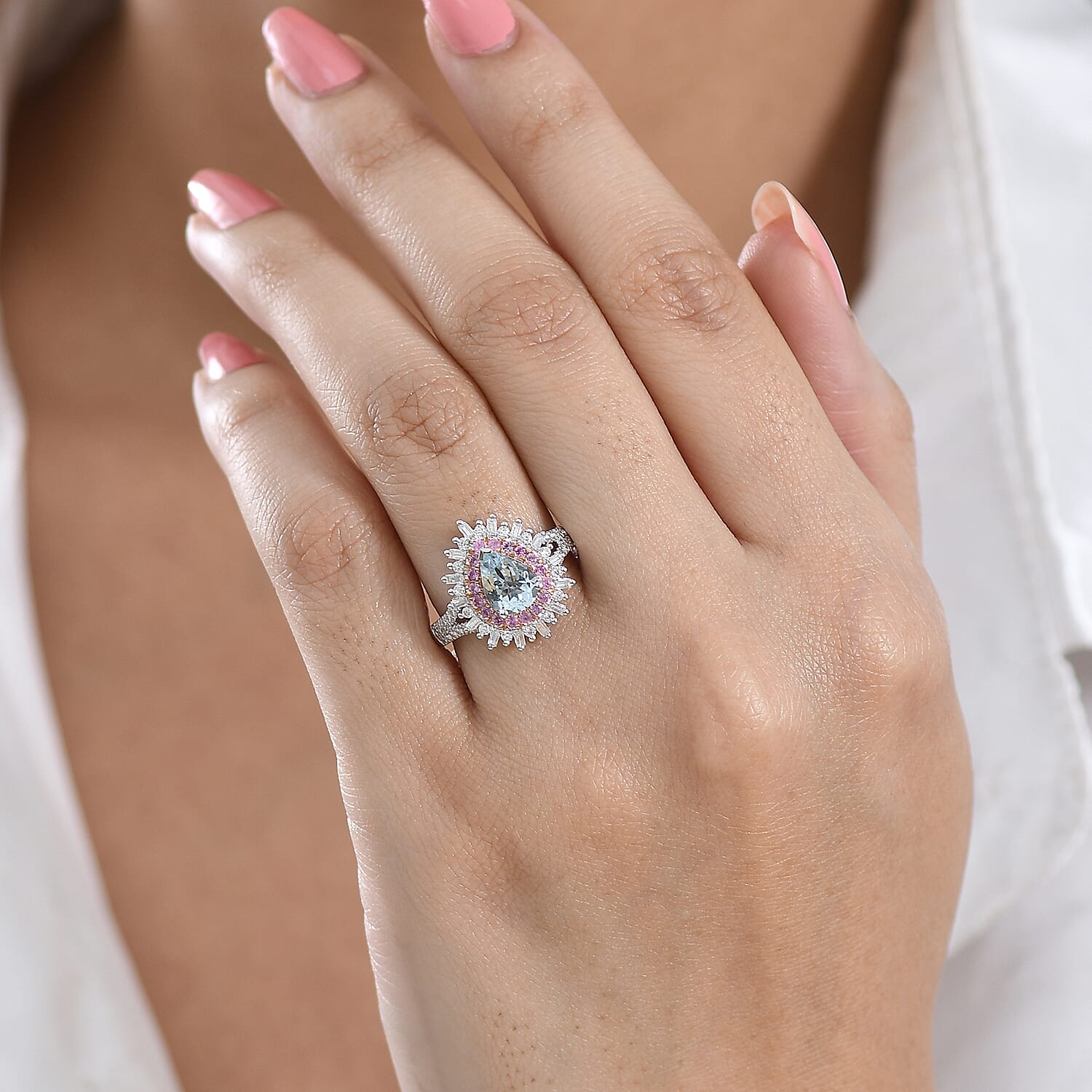 Multi Color / Sterling Silver / Aquamarine / 10 - Product card gallery slide 3 (10184698069305)