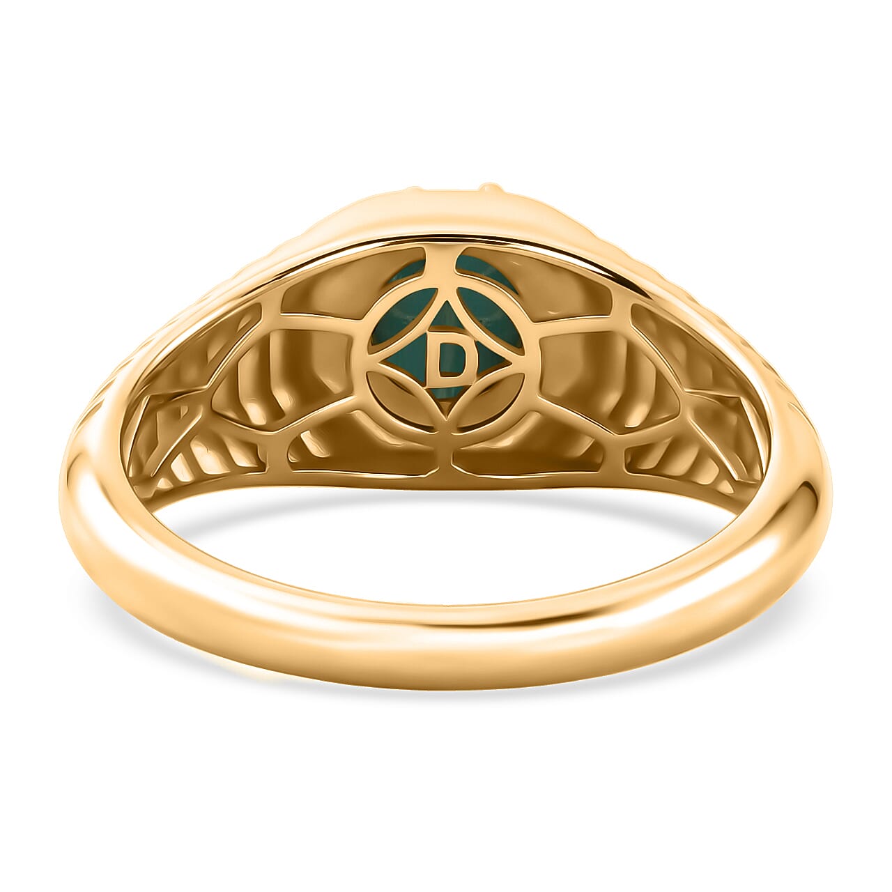 D'Joy Premium Sleeping Beauty Turquoise 1.10 ctw Men's Ring in 18K Vermeil Yellow Gold Over Sterling Silver (Size 13.0)